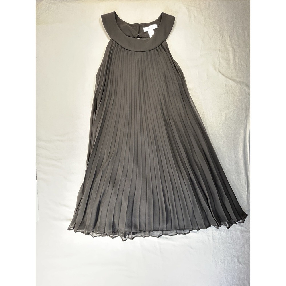 White House‎ Black Market Pleated Black Halter Style Neckline Women's 4 LBD